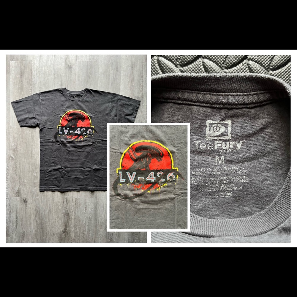 Tee Fury LV-426 Alien Jurassic Park Mashup T-shirt Medium